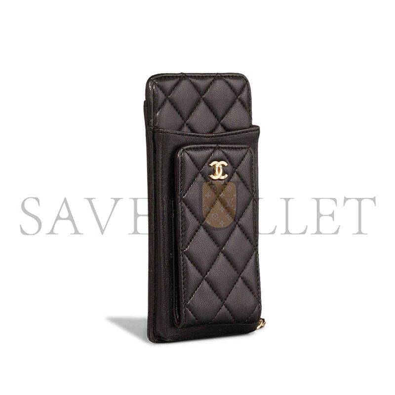 Ch**el timeless card holder crossbody bag lamb black (18*10*3cm)